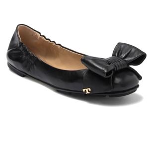 Tory Burch Divine Bow Leather Ballet Flat